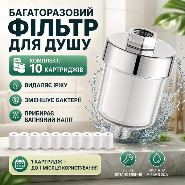 Фільтр для душу + 10 картриджів