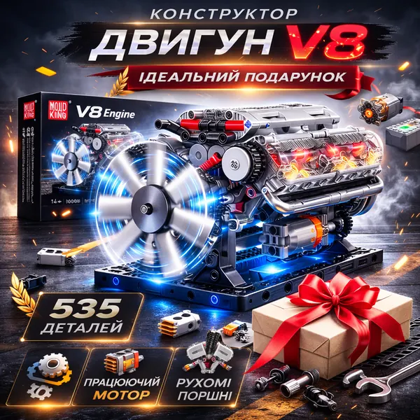 Конструктор двигун V8 з робочим механізмом